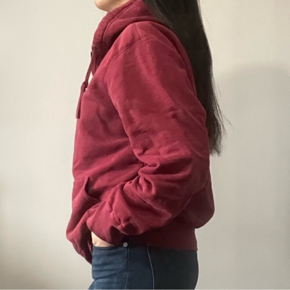 🍂 Men’s Wind River Red Quater-Zip Sweater Hoodie - Size Medium 🧥 - Picture 3 of 15